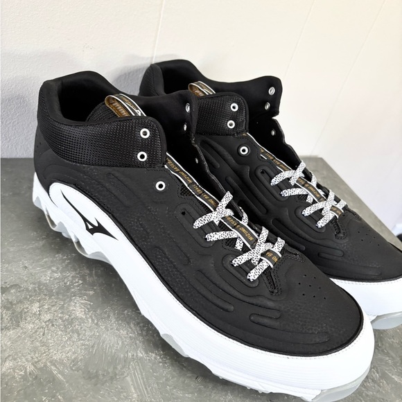 Mizuno Men's Ambition 3 Mid 9-Spike Baseball Cleats size 15 men’s new black - Picture 6 of 8
